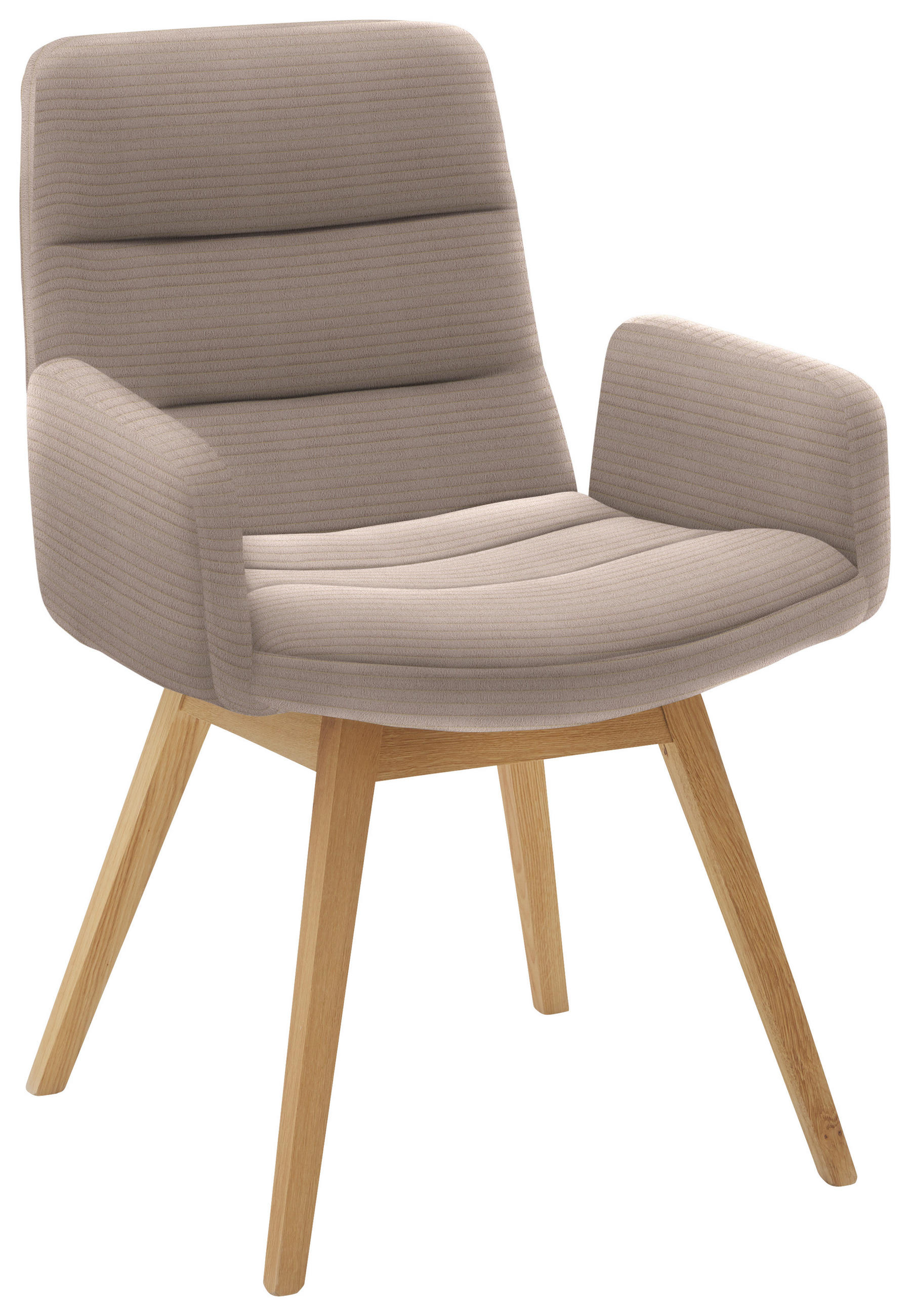 ARMLEHNSTUHL  in Cord  - Taupe/Naturfarben, Design, Holz/Textil (61/88/66cm) - Dieter Knoll