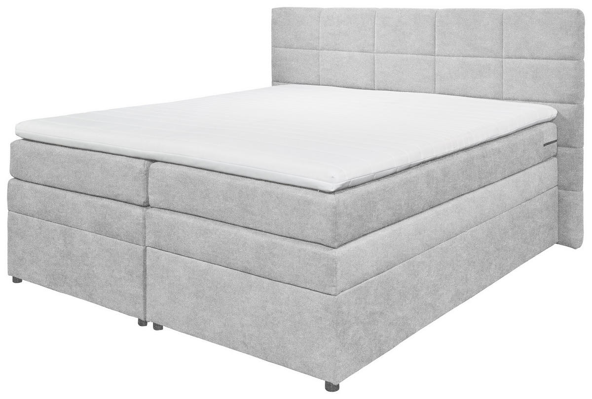 BOXSPRINGBETT 180/200 cm  in Silberfarben  - Silberfarben, Konventionell, Kunststoff/Textil (180/200cm) - MID.YOU