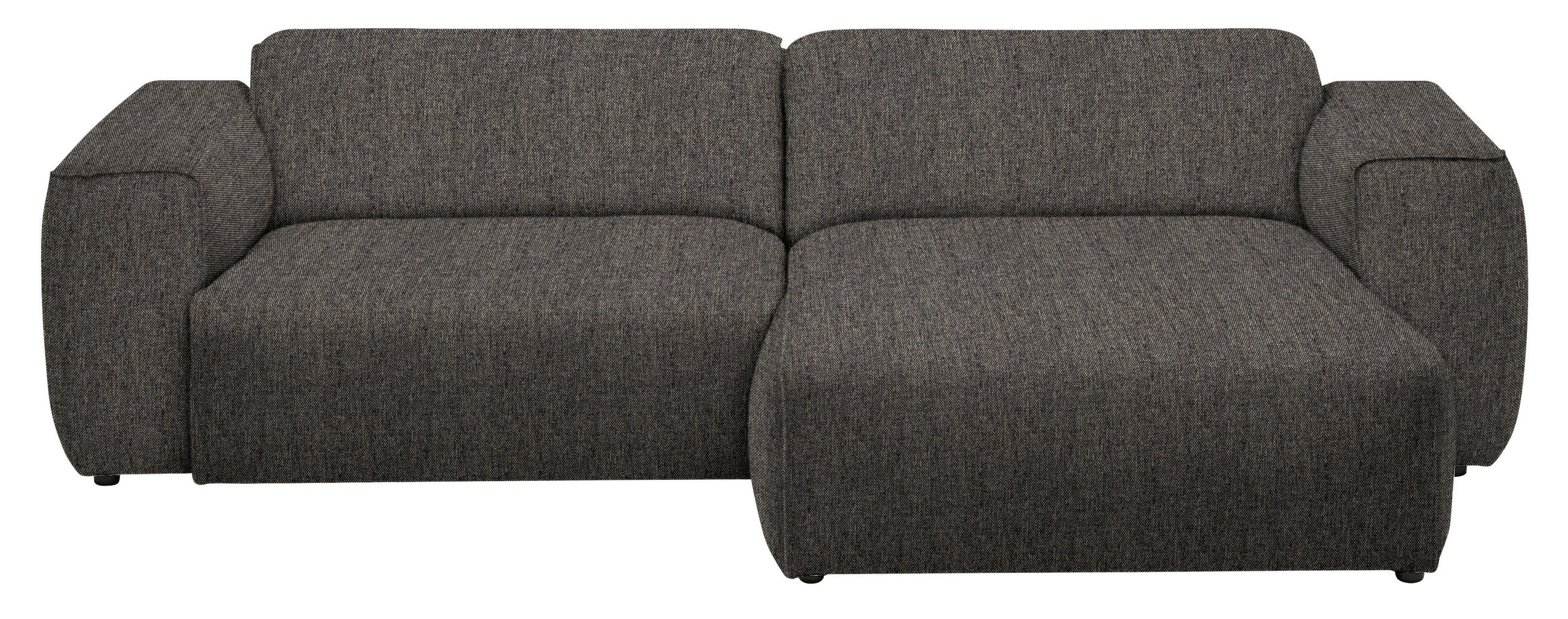 ECKSOFA in Webstoff Dunkelbraun  265/171 cm  - Dunkelbraun/Schwarz, Design, Kunststoff/Textil (265/171cm) - home24