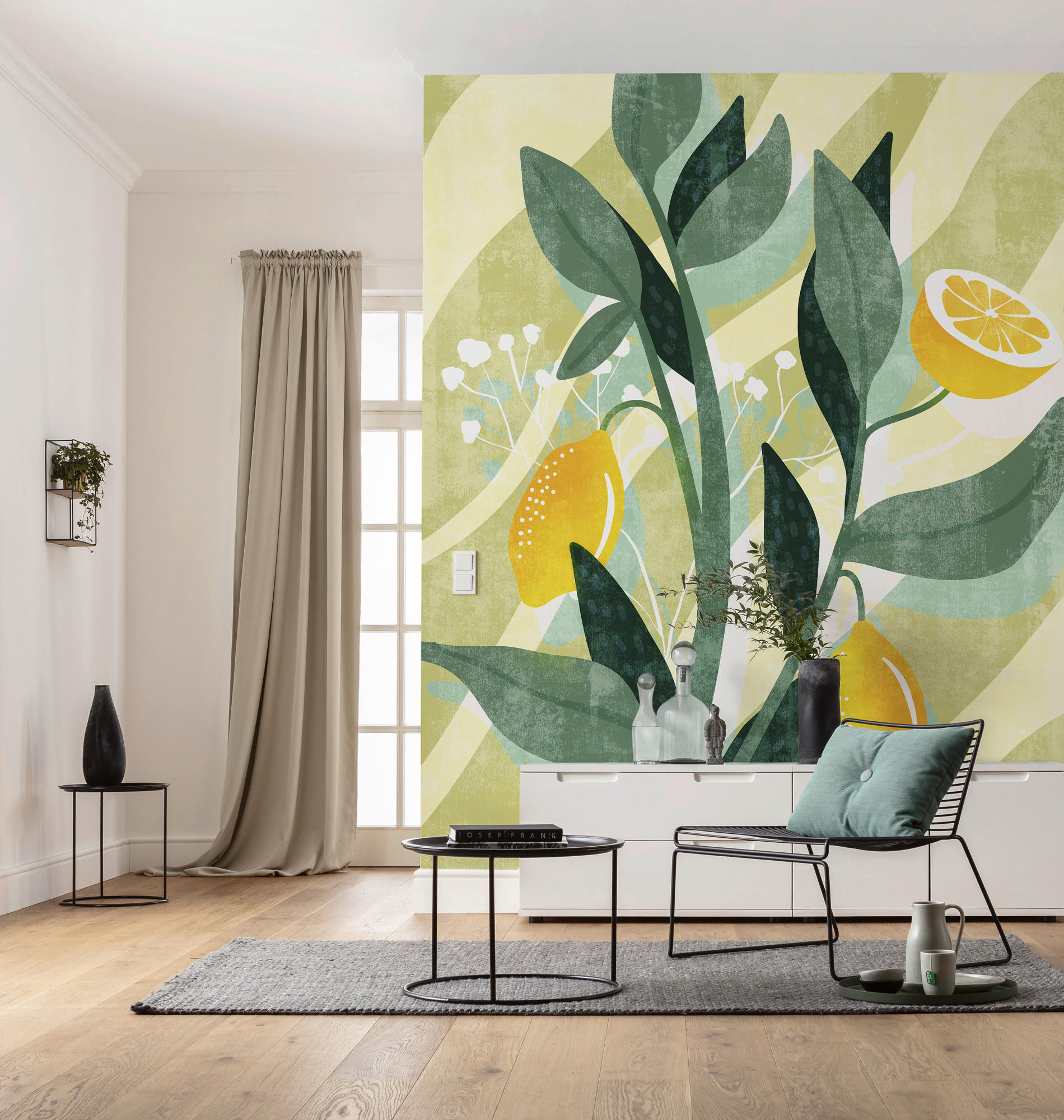 NON WOVEN-TAPET 200/250 cm  - grön/blå, Basics (200/250cm) - Komar