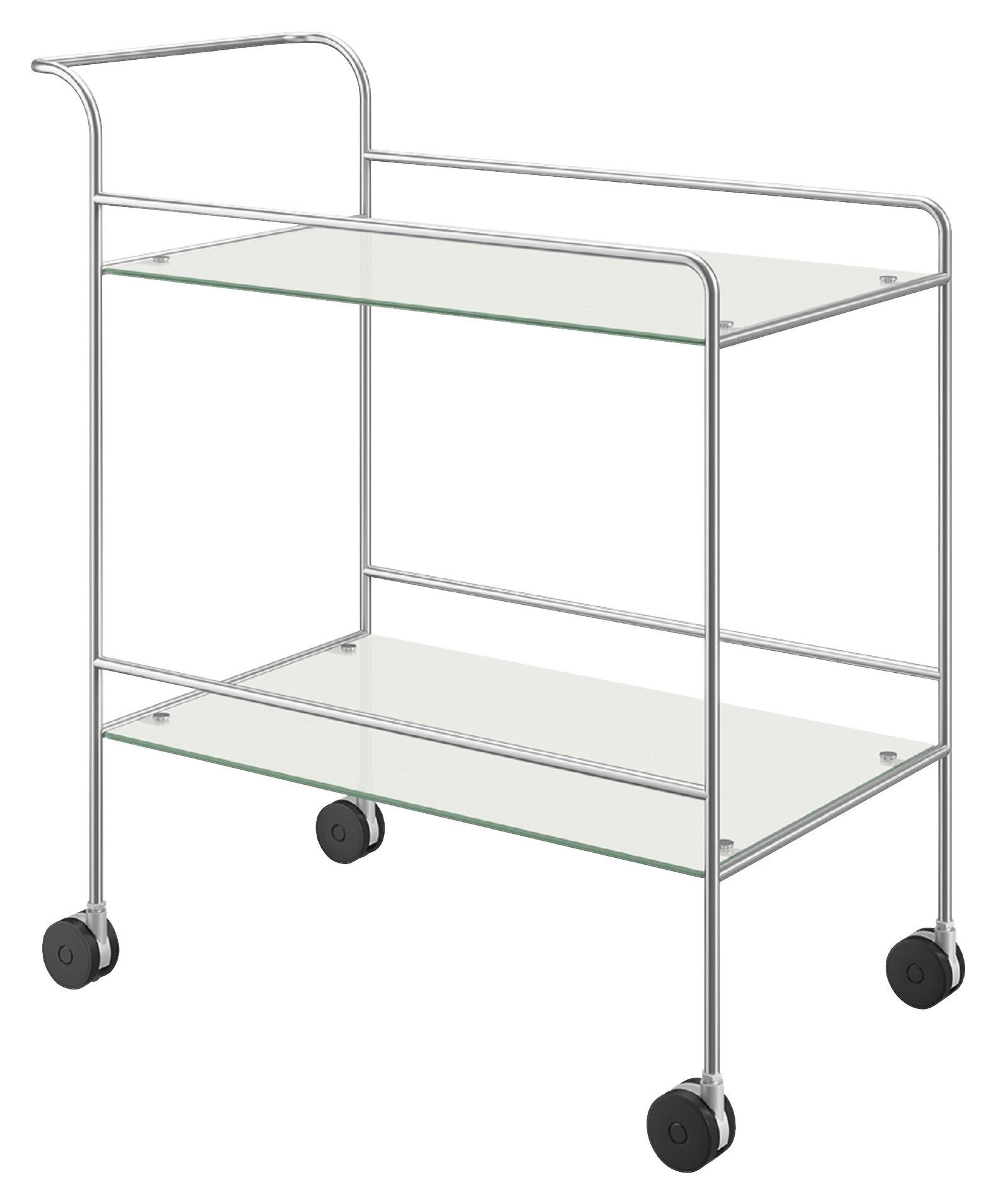 SERVIERWAGEN Edelstahlfarben - Edelstahlfarben, MODERN, Glas/Kunststoff (76/44/84cm) - Zack