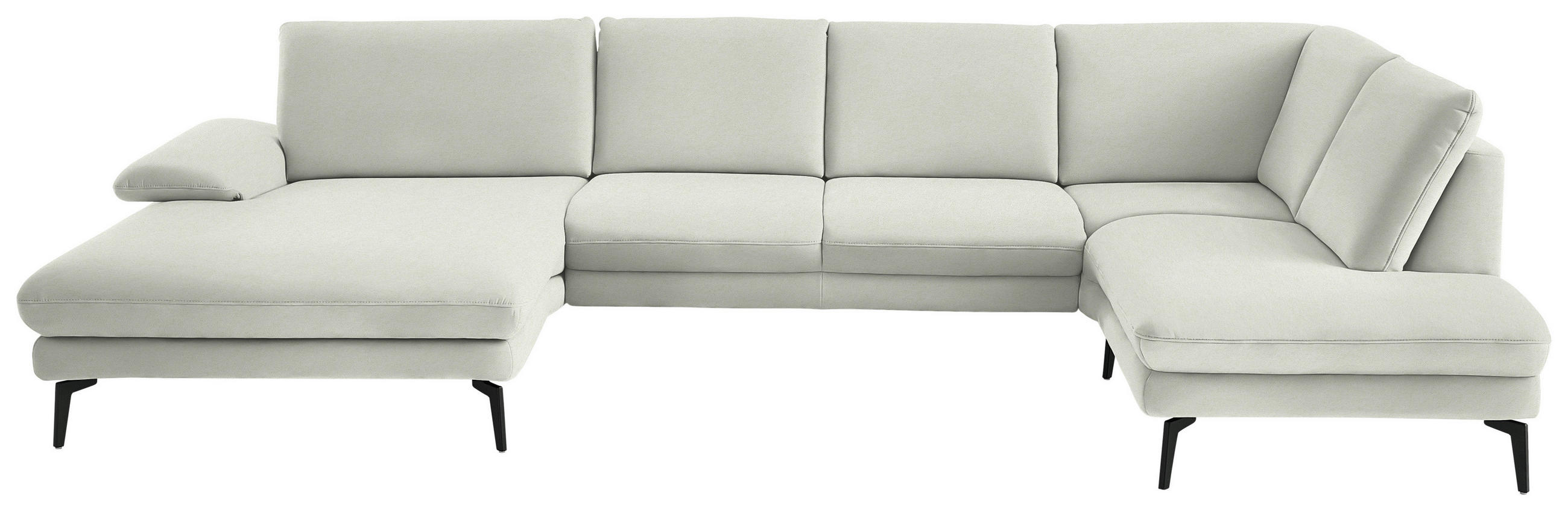 WOHNLANDSCHAFT  in Chenille, Flachgewebe Weiß  - Schwarz/Weiß, Design, Textil/Metall (180/344/208cm) - Dieter Knoll