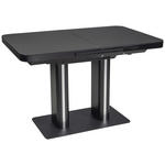 ESSTISCH in Metall, Glas, Holzwerkstoff 120-160/80/76 cm  - Schwarz, Design, Glas/Holzwerkstoff (120-160/80/76cm) - Hom`in