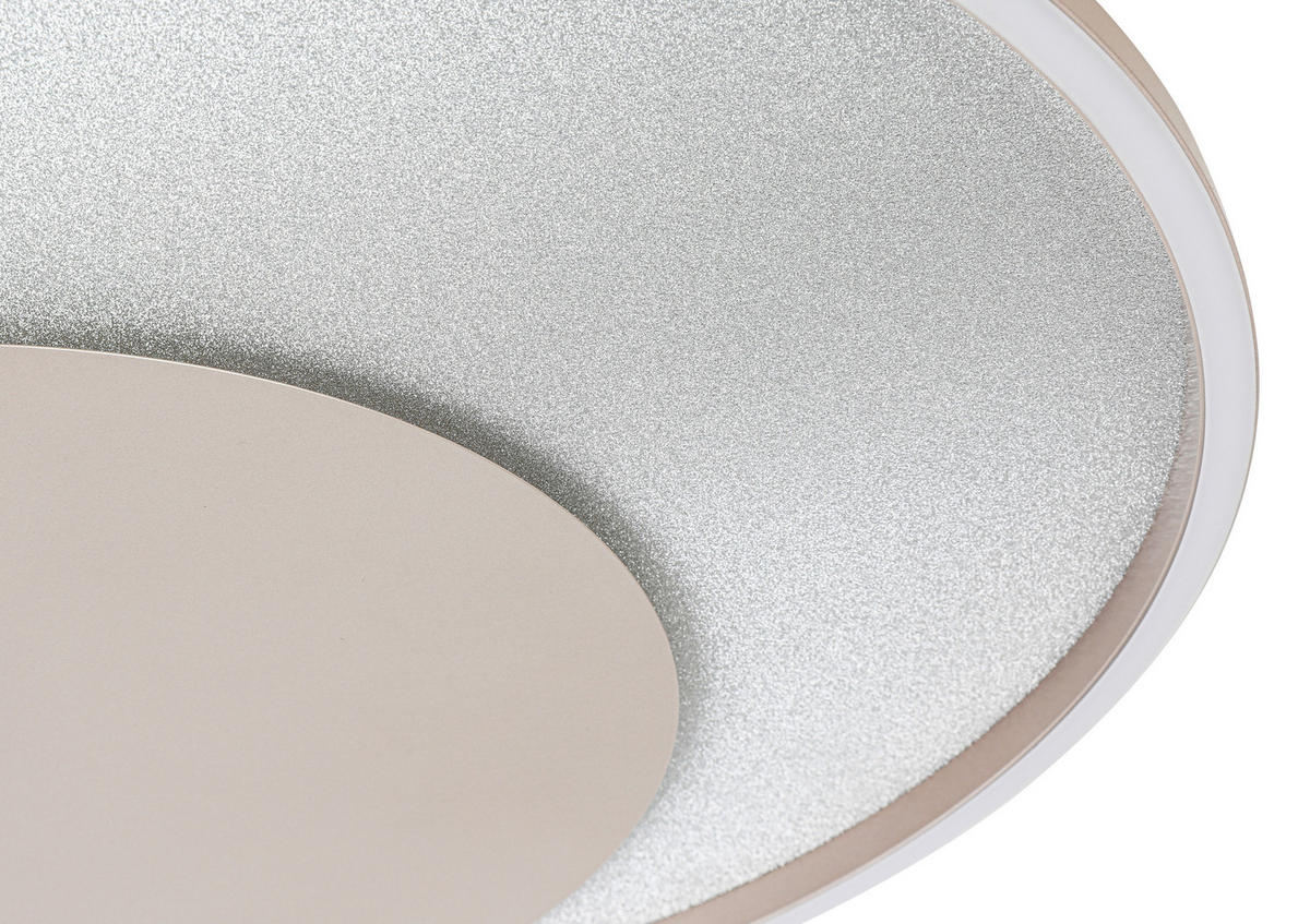 LED-DECKENLEUCHTE 50/5 cm  - Champagner/Silberfarben, Design, Kunststoff/Metall (50/5cm) - Novel