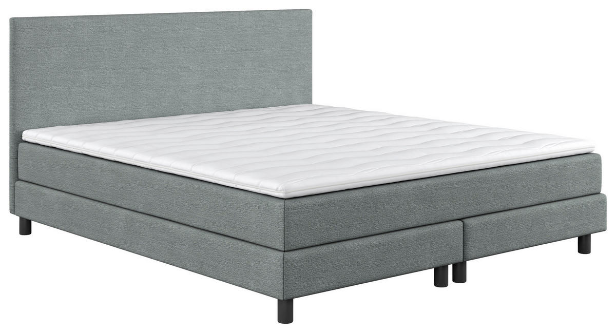 BOXBETT 180/200 cm  in Hellgrün  - Schwarz/Hellgrün, Modern, Holzwerkstoff/Textil (180/200cm) - MID.YOU