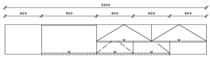 KÜCHENLEERBLOCK 330 cm   in Eichefarben, Kaschmir  - Kaschmir/Eichefarben, Design, Holzwerkstoff/Metall (330cm) - Xora