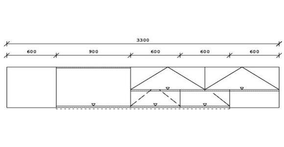 KÜCHENLEERBLOCK 330 cm   in Eichefarben, Kaschmir  - Kaschmir/Eichefarben, Design, Holzwerkstoff/Metall (330cm) - Xora