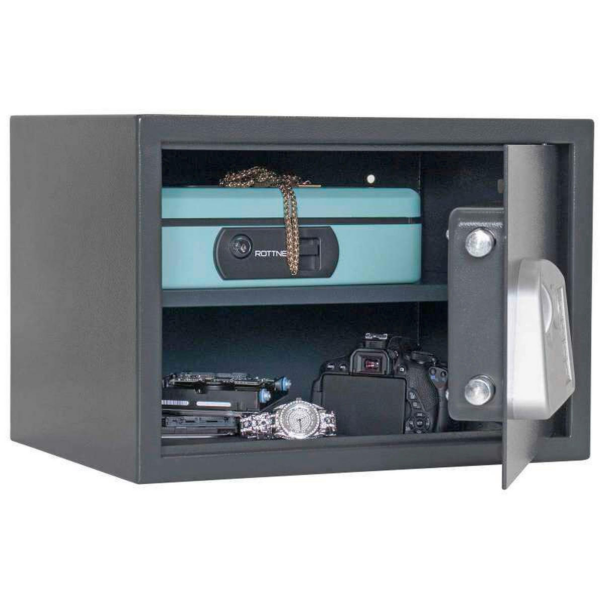 TRESOR - Anthrazit, KONVENTIONELL, Metall (43/30/32cm) - ROTTNER