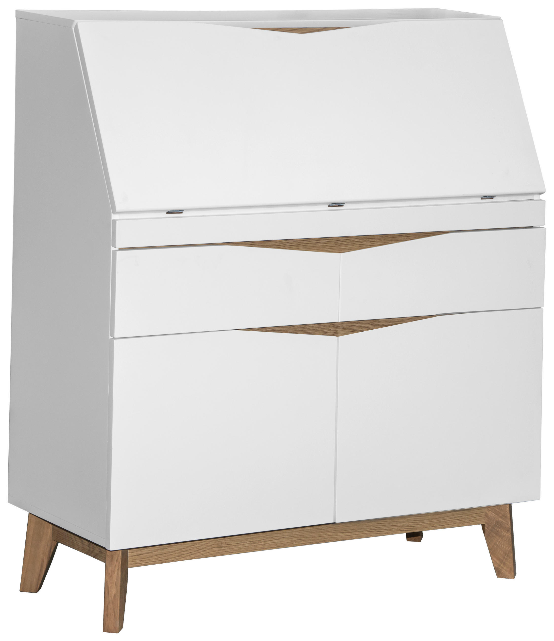 SEKRETÄR  in Weiß, Eichefarben  - Eichefarben/Weiß, MODERN, Holz/Holzwerkstoff (96,5/113,5/40-76cm) - Venda