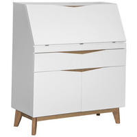 ÍRÓSZEKRÉNY 96,5/113,5/40-76 cm  - tölgyfa színű/fehér, Modern, faalapú anyag/fa (96,5/113,5/40-76cm) - Venda