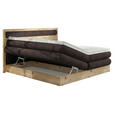 BOXSPRINGBETT 180/200 cm in Eichefarben, Dunkelbraun - Eichefarben/Dunkelbraun, KONVENTIONELL, Holz/Holzwerkstoff (180/200cm) - Valnatura