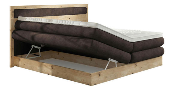 BOXSPRINGBETT 180/200 cm in Eichefarben, Dunkelbraun - Eichefarben/Dunkelbraun, KONVENTIONELL, Holz/Holzwerkstoff (180/200cm) - Valnatura