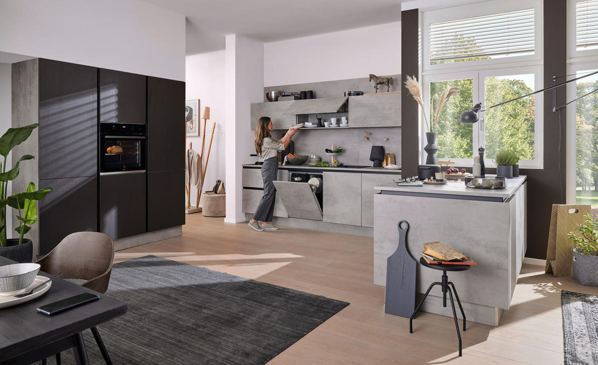 EINBAUKÜCHE   - Grau, Design, Holzwerkstoff - Dieter Knoll
