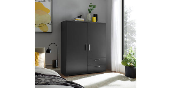 HIGHBOARD , 120/140/38 cm, 2 Schublade(n)  - Alufarben/Graphitfarben, KONVENTIONELL, Holzwerkstoff/Kunststoff (120/140/38cm) - Carryhome