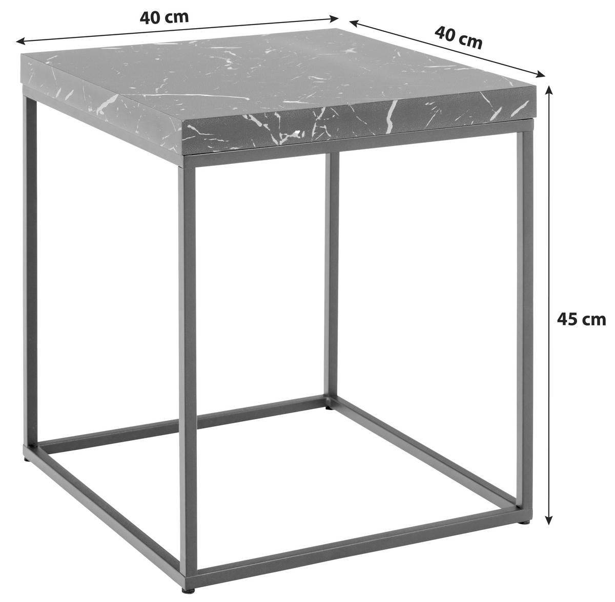 BEISTELLTISCH in Holzwerkstoff 40/40/45 cm  - Schwarz, Design, Holzwerkstoff/Metall (40/40/45cm) - Livetastic
