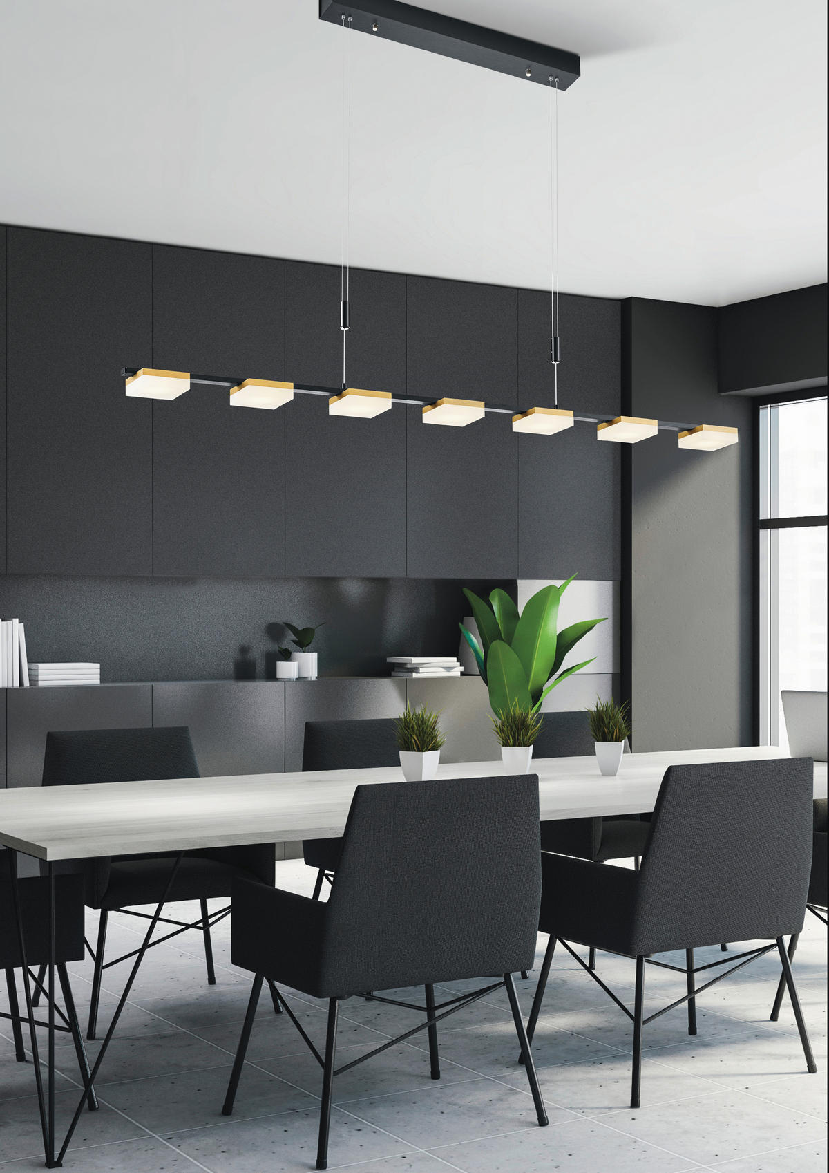 LED-HÄNGELEUCHTE  120/95-160 cm   - Goldfarben/Schwarz, Design, Metall (120/95-160cm) - BOPP