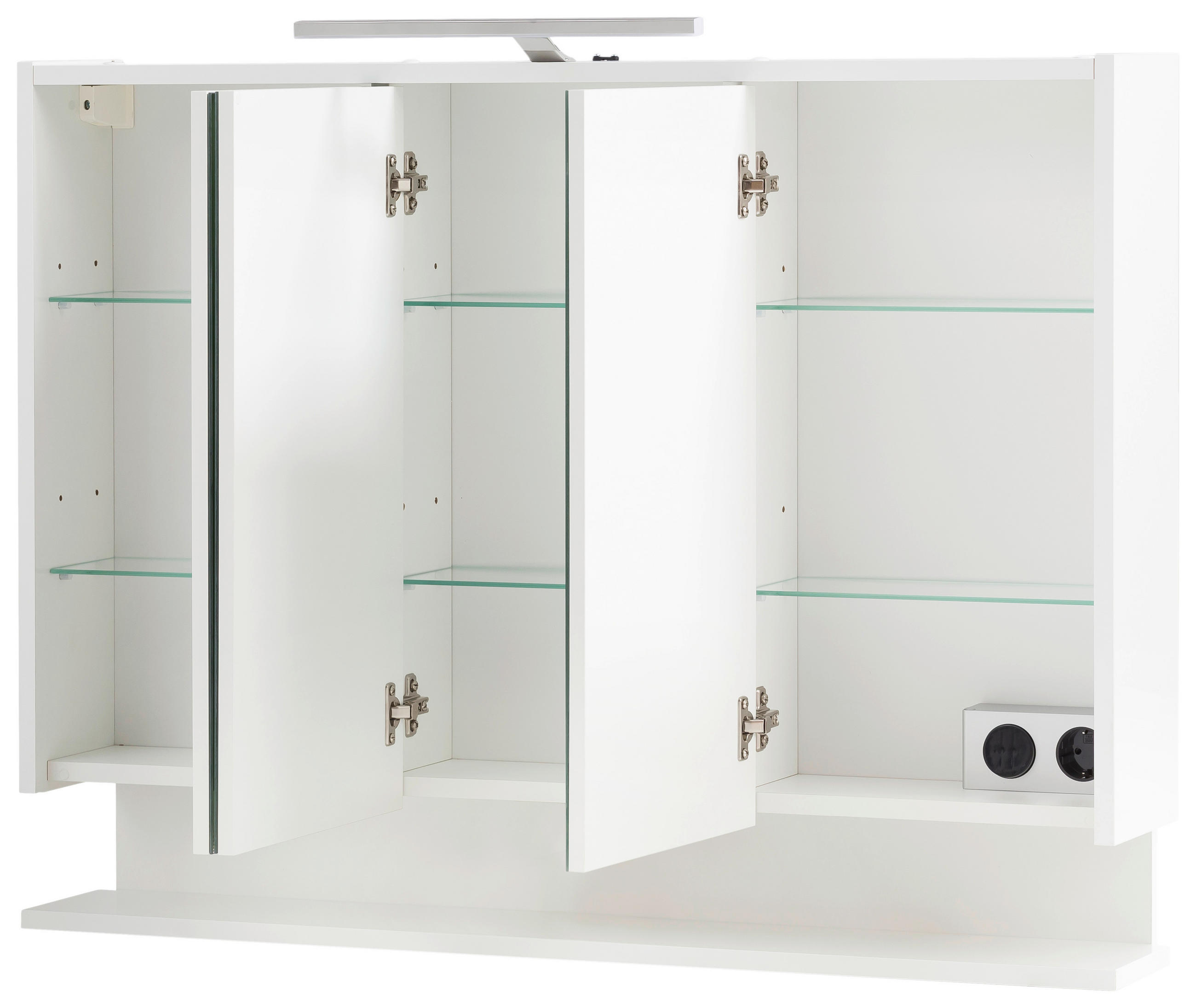 SPIEGELSCHRANK 93,5/71,4/16 cm  - Weiß Hochglanz/Weiß, MODERN, Glas/Holzwerkstoff (93,5/71,4/16cm) - MID.YOU