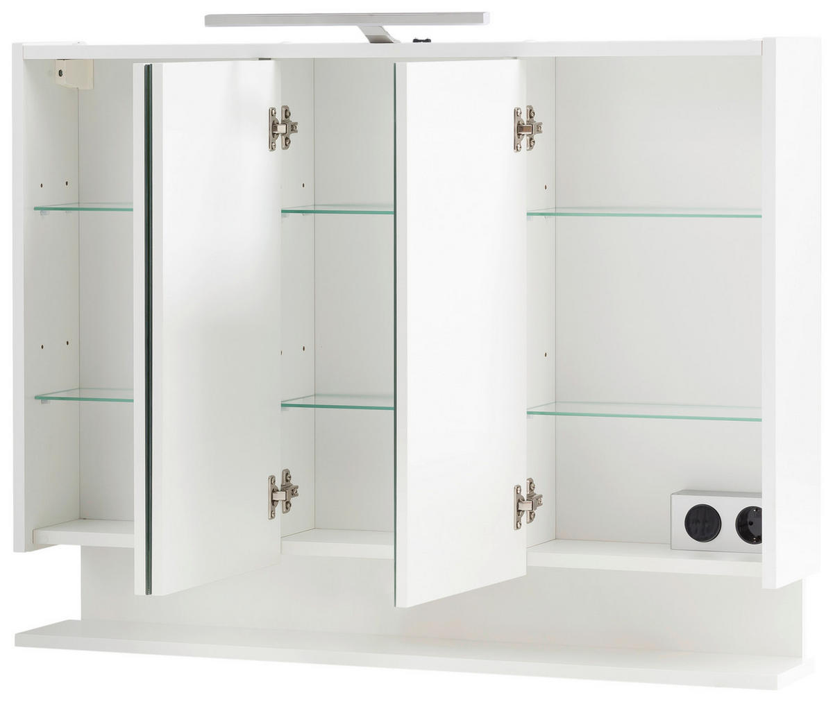 SPIEGELSCHRANK 93,5/71,4/16 cm  - Weiß Hochglanz/Weiß, MODERN, Glas/Holzwerkstoff (93,5/71,4/16cm) - MID.YOU