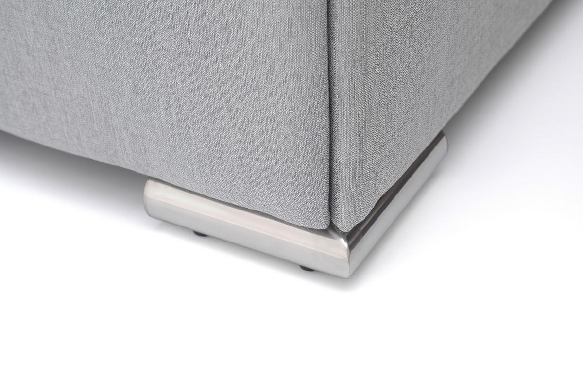 POLSTERBETT CHICAGO 180/200 cm  in Hellgrau  - Chromfarben/Hellgrau, KONVENTIONELL, Textil/Metall (180/200cm) - Livetastic