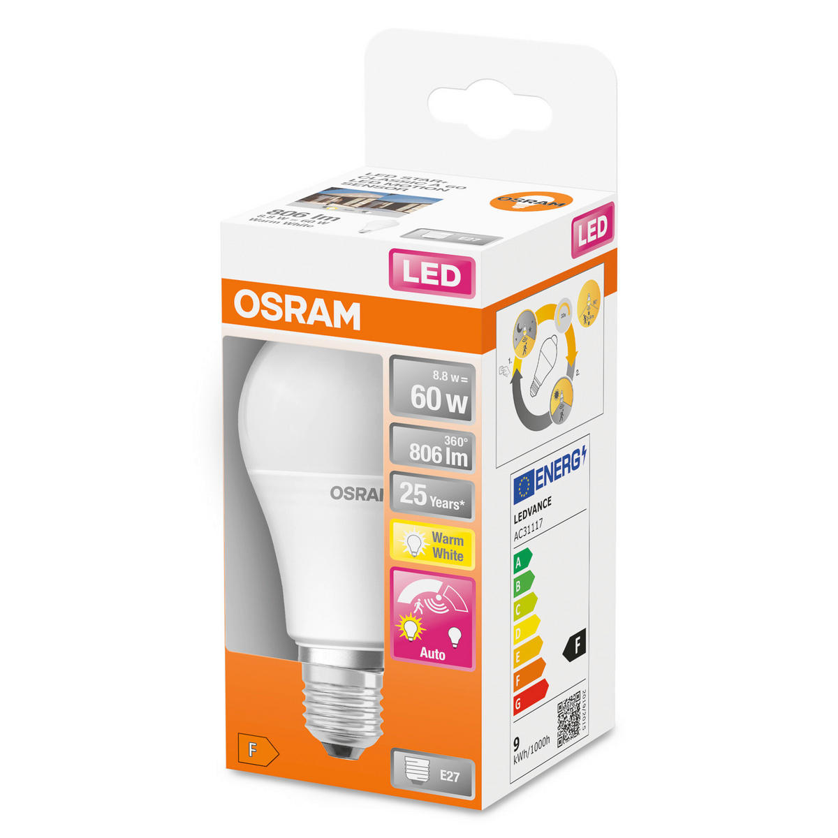 LED-LEUCHTMITTEL   E27 8,8 W 806 lm  - Weiß, Basics, Kunststoff (6/11,8cm) - Osram
