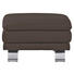 Ecksofa Echtleder Rücken echt - Dunkelbraun/Alufarben, KONVENTIONELL, Leder/Metall (246/220cm) - Celina Home