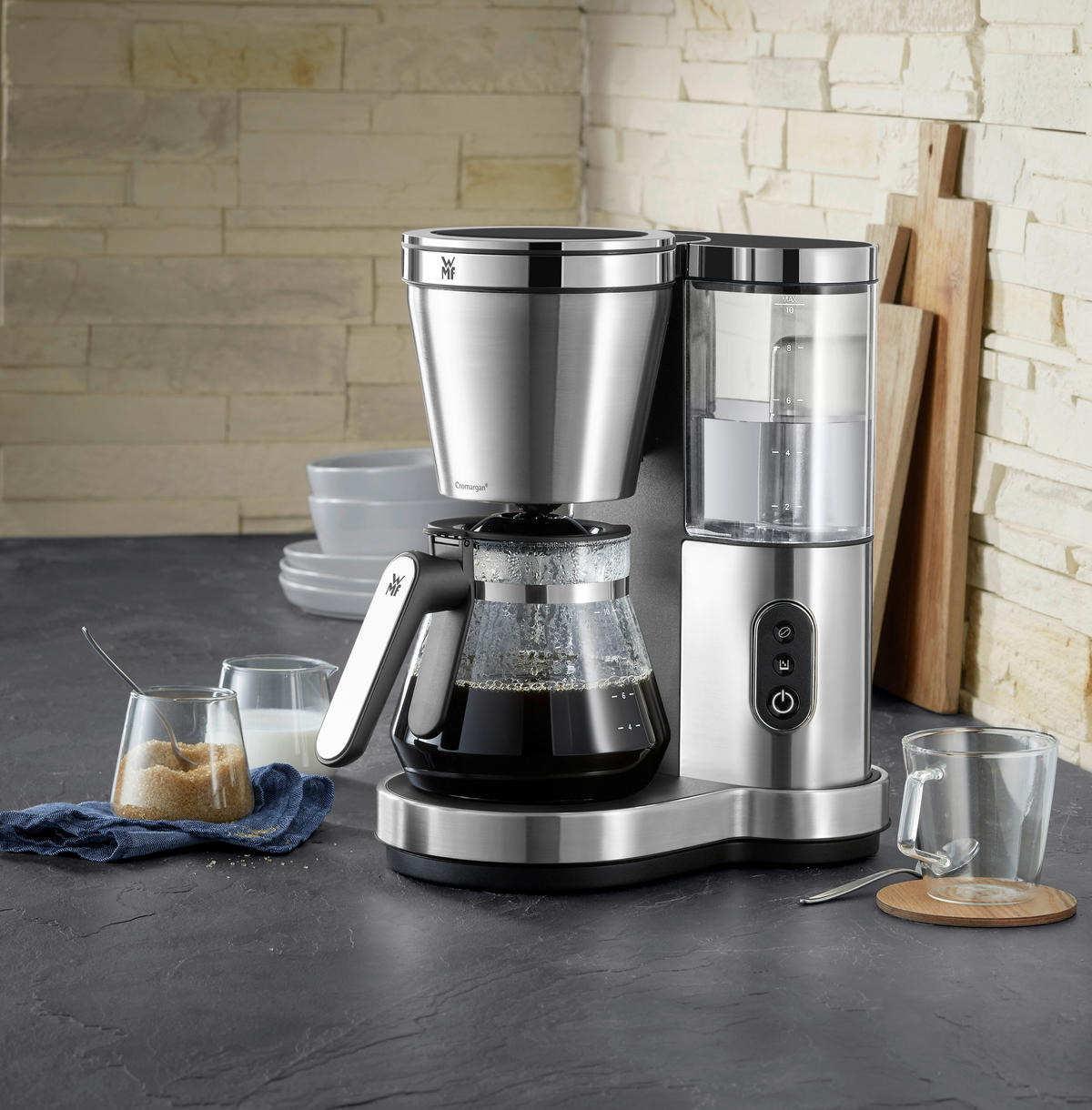 KAFFEBRYGGARE Lono  - silver, Design, metall/glas - WMF