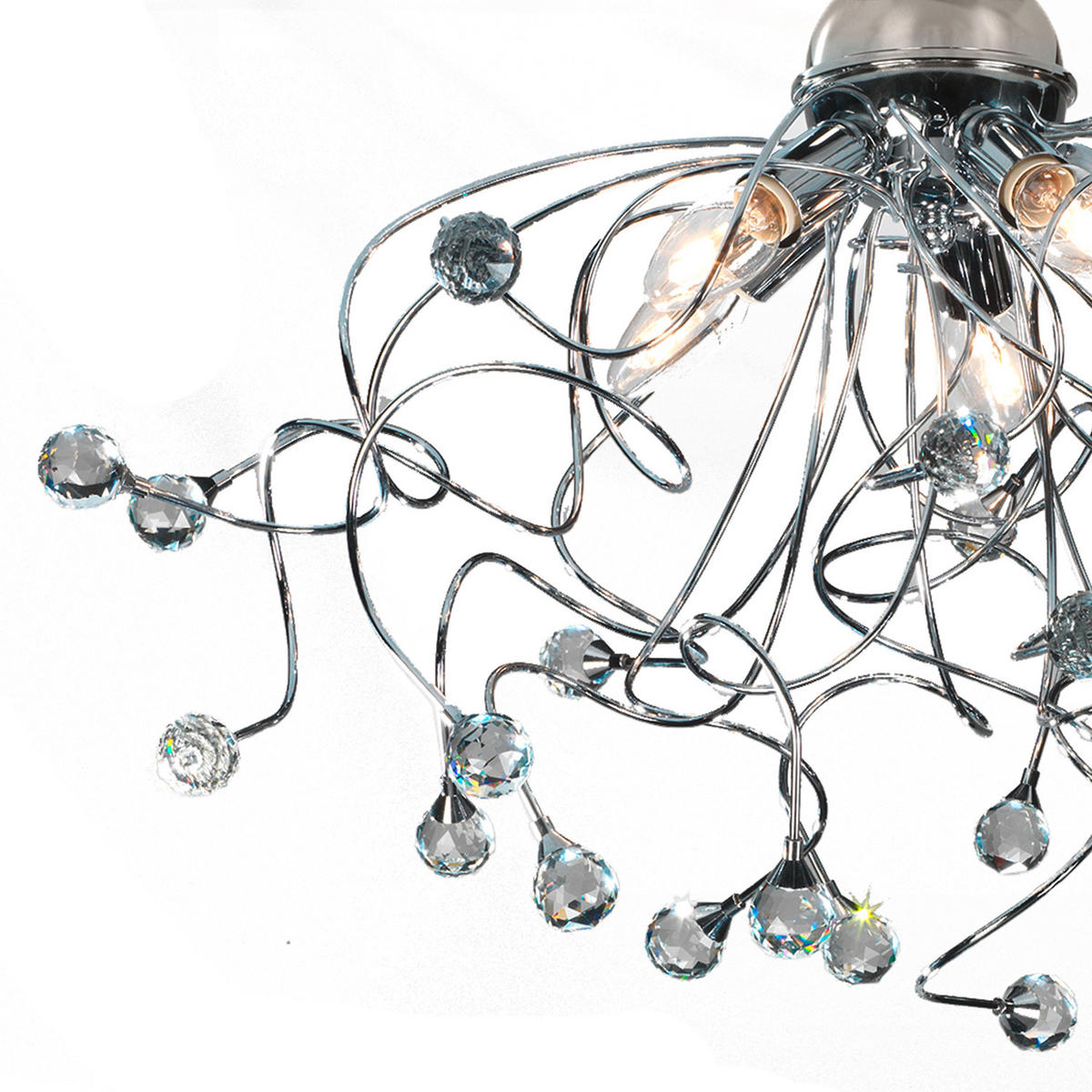 DECKENLEUCHTE 60/42 cm   - Chromfarben, KONVENTIONELL, Glas/Metall (60/42cm)