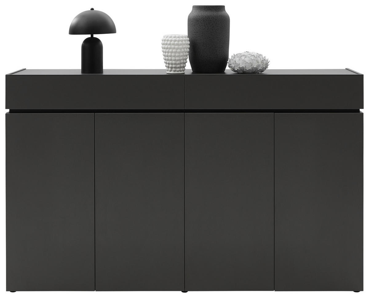 SIDEBOARD  in 180/111/40 cm  - Schwarz/Graphitfarben, Design, Holzwerkstoff/Kunststoff (180/111/40cm) - Voleo