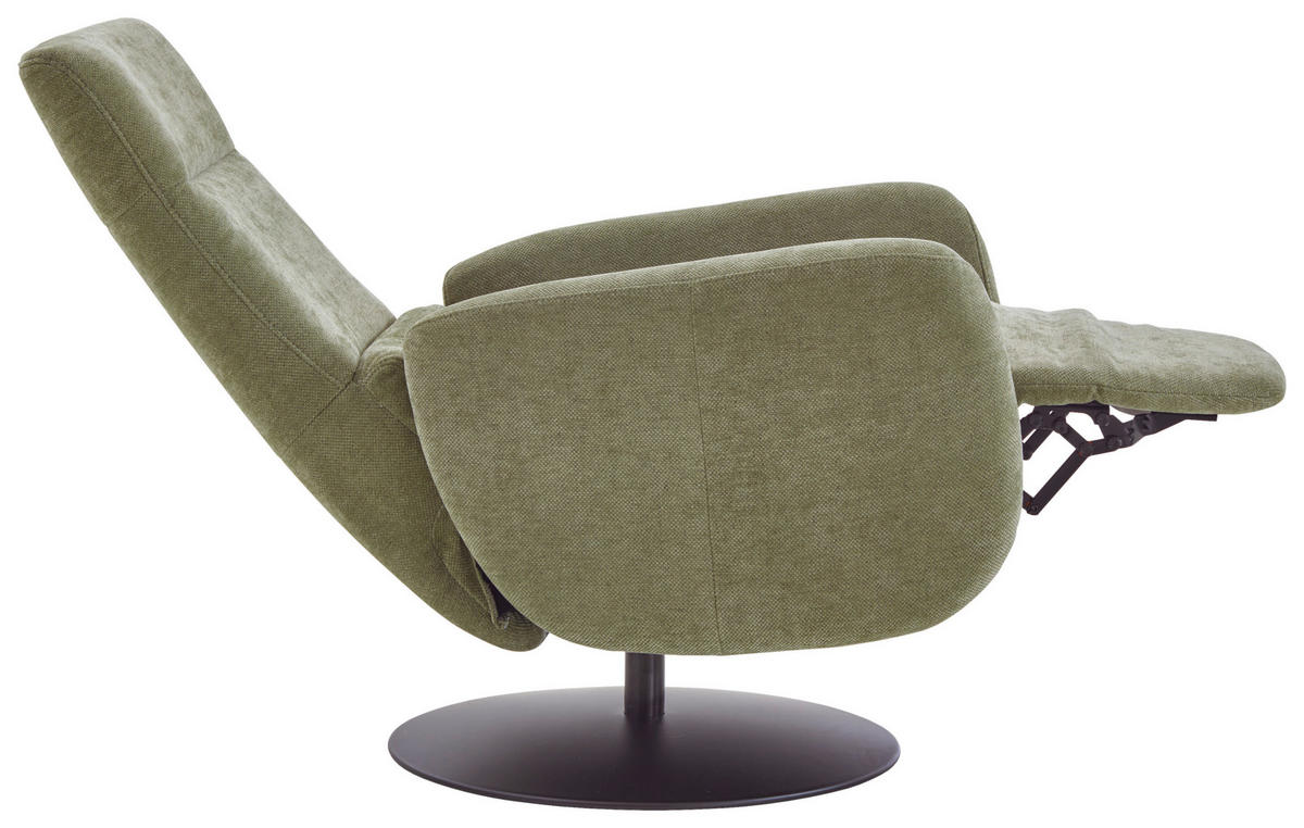 RELAXSESSEL Chenille Kopfteilverstellung, Fußteilverstellung    - Schwarz/Olivgrün, Design, Textil/Metall (76/109/83cm) - Beldomo Comfort