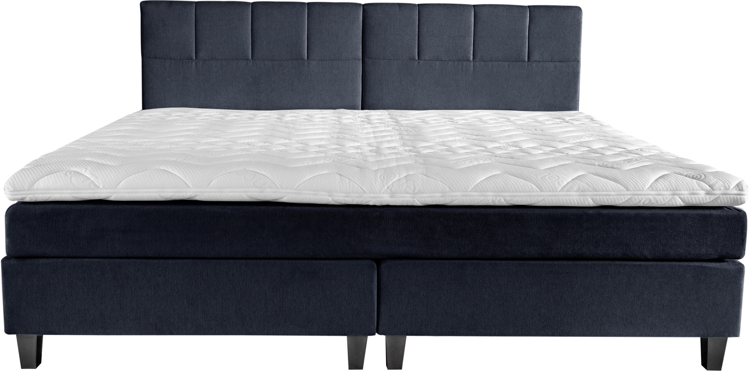 BOXSPRINGBETT 200/200 cm  in Dunkelblau  - Dunkelgrau/Dunkelblau, Trend, Holz/Textil (200/200cm) - Esposa