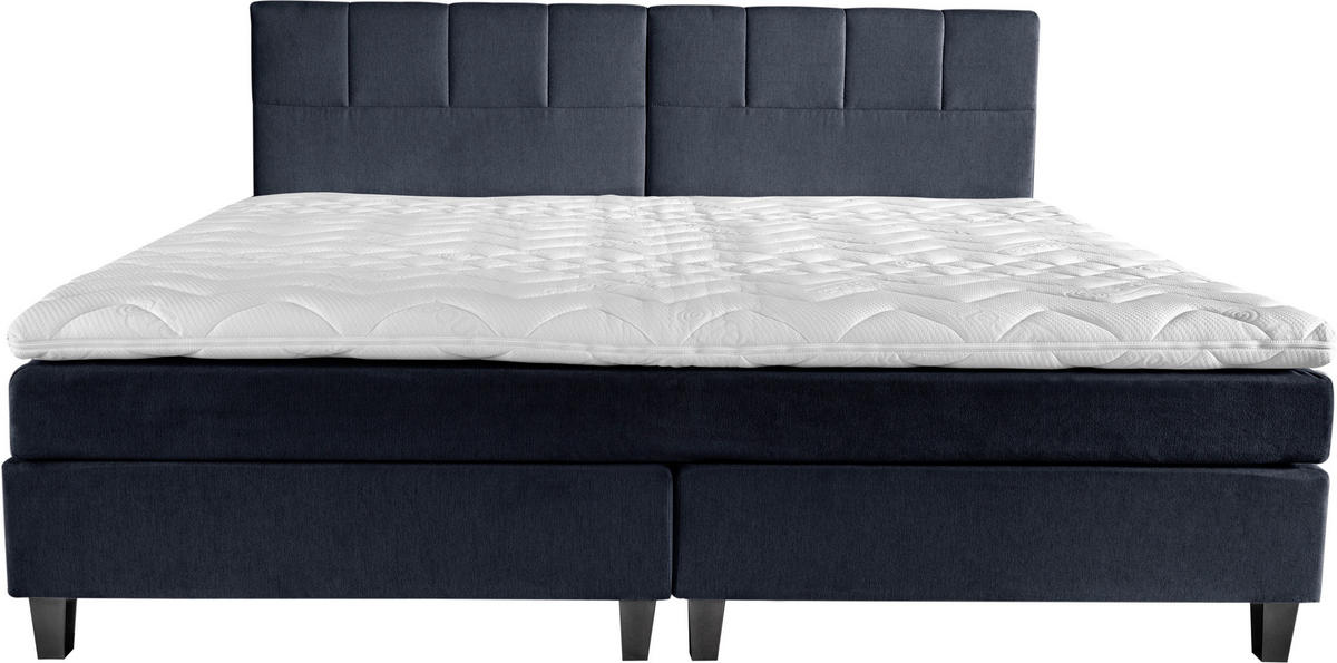 BOXSPRINGBETT 240/200 cm  in Dunkelblau  - Wengefarben/Dunkelblau, Trend, Holz/Textil (240/200cm) - Esposa