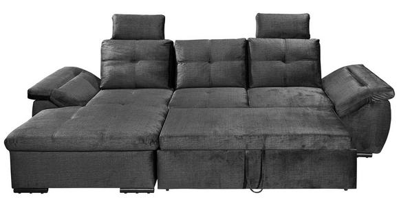 ECKSOFA in Mikrovelours Schwarz  - Schwarz, KONVENTIONELL, Kunststoff/Textil (170/275cm) - Carryhome