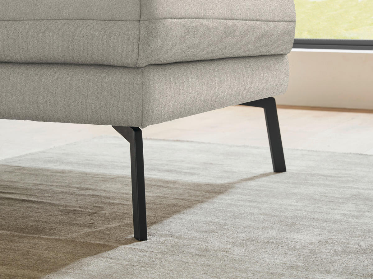 ECKSOFA  in Flachgewebe Naturfarben  255-365/175-224 cm  - Schwarz/Naturfarben, Design, Textil/Metall (255-365/175-224cm) - Dieter Knoll