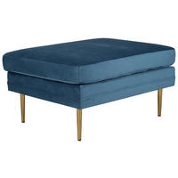 HOCKER Samt Goldfarben, Hellblau  - Blau/Goldfarben, Design, Kunststoff/Textil (90/49/70cm) - Livetastic