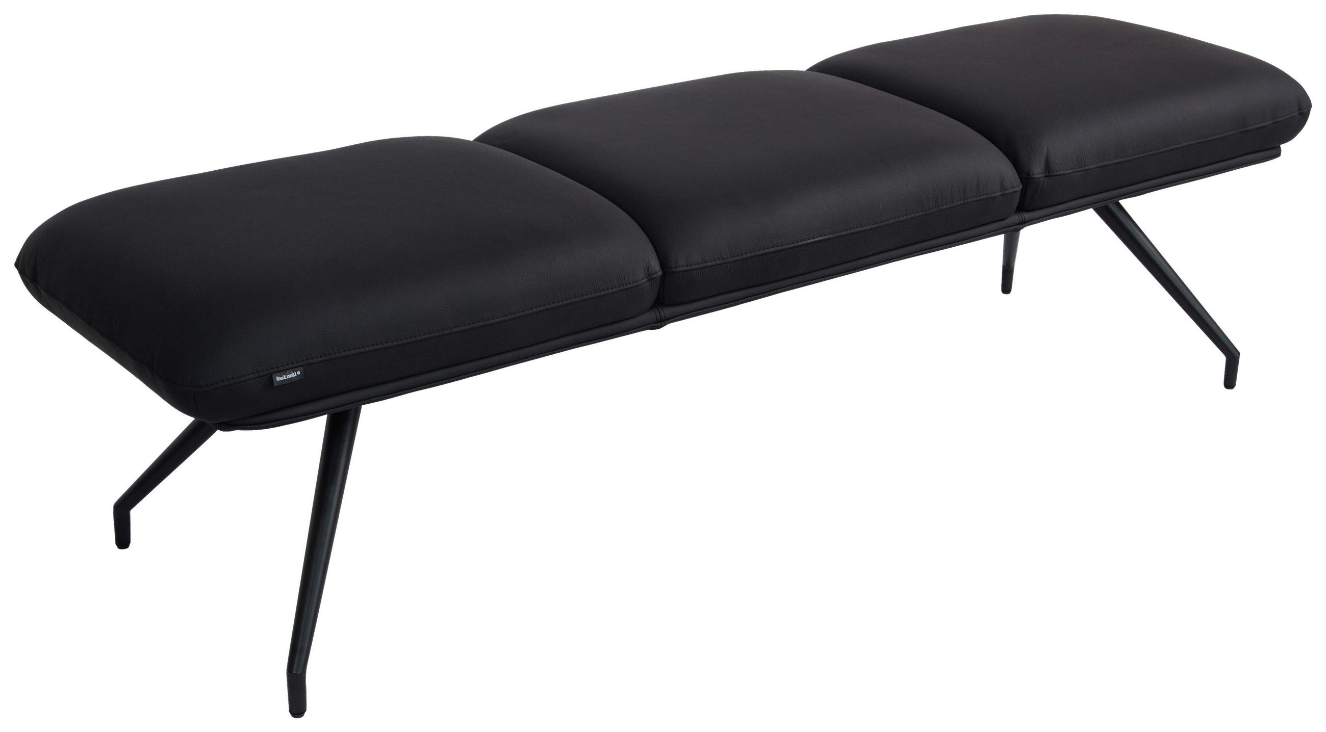 SITZBANK 200/49,5/50 cm Echtleder Schwarz  - Schwarz, Design, Leder/Metall (200/49,5/50cm) - Dieter Knoll