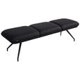 SITZBANK 200/49,5/50 cm Echtleder Schwarz  - Schwarz, Design, Leder/Metall (200/49,5/50cm) - Dieter Knoll