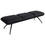 SITZBANK 200/49,5/50 cm Echtleder Schwarz  - Schwarz, Design, Leder/Metall (200/49,5/50cm) - Dieter Knoll