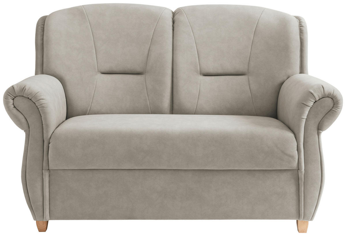 2-SITZER-SOFA Mikrofaser Silberfarben  - Wildeiche/Silberfarben, Konventionell, Holz/Textil (152/100/88cm) - Livetastic