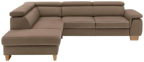ECKSOFA Hellbraun Mikrofaser  - Hellbraun/Eichefarben, LIFESTYLE, Holz/Textil (226/273cm) - Beldomo System