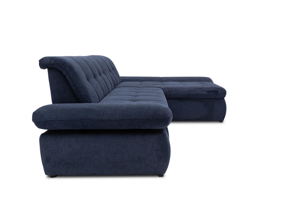 ECKSOFA in Mikrofaser Dunkelblau  300/172 cm  - Chromfarben/Dunkelblau, KONVENTIONELL, Textil/Metall (300/172cm) - MID.YOU