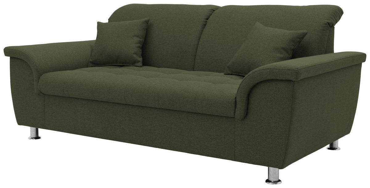 2-SITZER-SOFA in Webstoff Grün  - Chromfarben/Grün, KONVENTIONELL, Textil/Metall (190/81/105cm) - MID.YOU