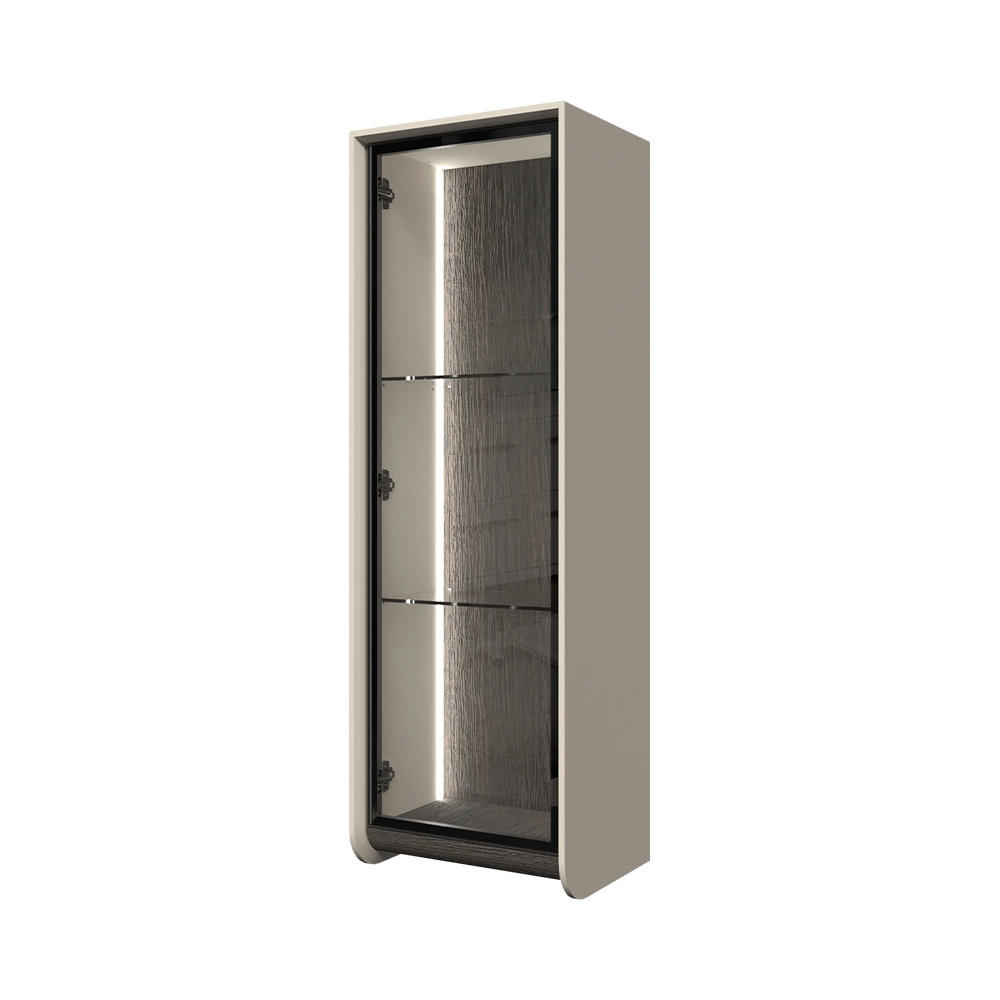 VISOKA KOMODA   42/128/33 cm    - antracit, Dizajnerski, staklo/metal (42/128/33cm)