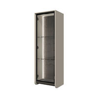 VISOKA KOMODA   42/128/33 cm    - antracit, Dizajnerski, staklo/metal (42/128/33cm)