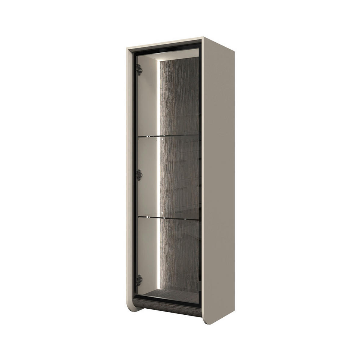 VISOKA KOMODA   42/128/33 cm    - antracit, Dizajnerski, staklo/metal (42/128/33cm)