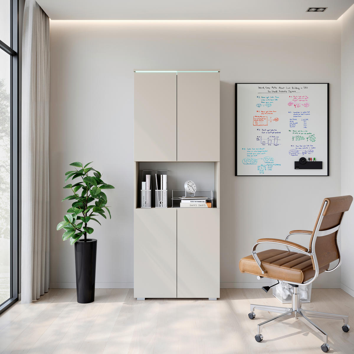 AKTENSCHRANK 68/181,9/33 cm  - Kaschmir/Beige, Design, Holzwerkstoff (68/181,9/33cm) - Livetastic