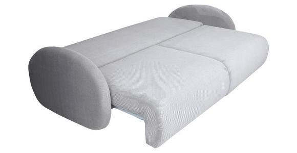 SCHLAFSOFA mit Liegefunktion, Schlafen auf Sitzhöhe, Rücken echt Chenille Hellgrau - Hellgrau/Schwarz, KONVENTIONELL, Kunststoff/Textil (222/90/100cm) - Carryhome