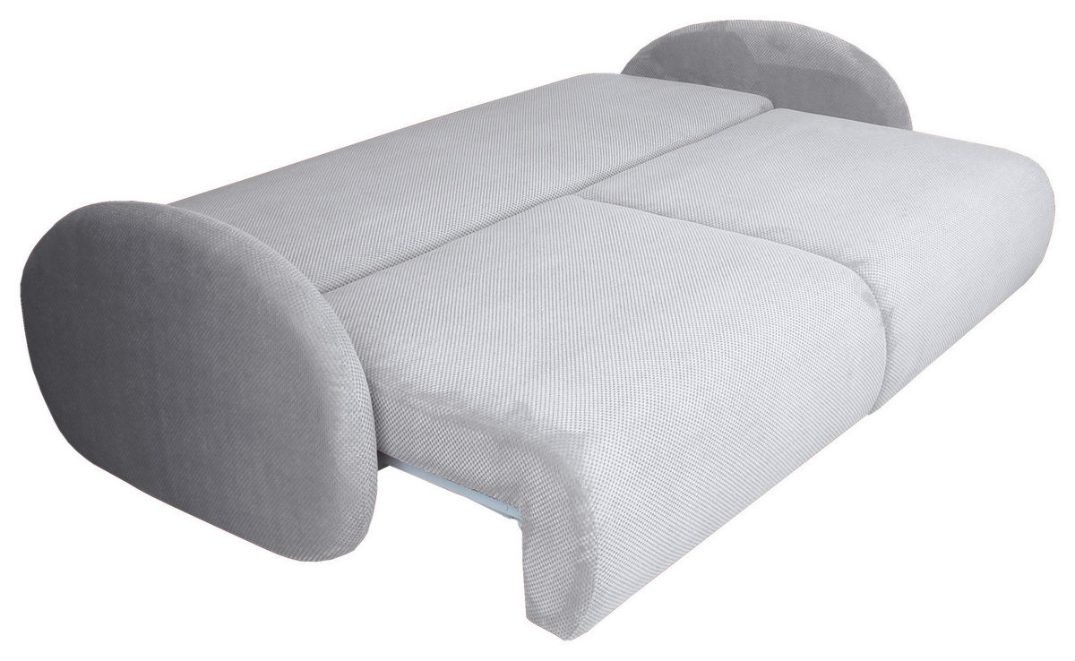 SCHLAFSOFA  mit Liegefunktion, Schlafen auf Sitzhöhe, Rücken echt Chenille Hellgrau  - Hellgrau/Schwarz, KONVENTIONELL, Kunststoff/Textil (222/90/100cm) - Carryhome