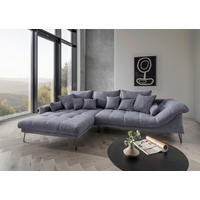 ECKSOFA in Mikrofaser Blau  - Blau/Schwarz, Konventionell, Textil/Metall (192/310cm) - Livetastic