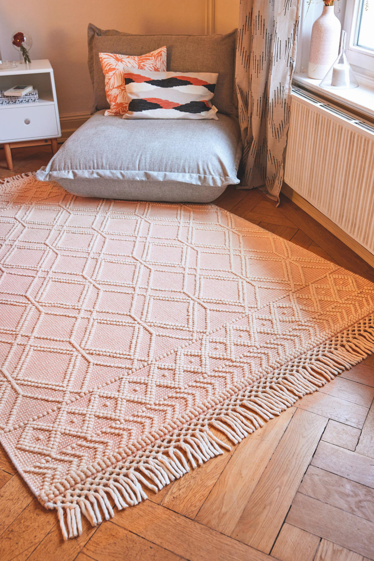 HANDWEBTEPPICH 65/135 cm Colored Macrame - Three  - Rosa, Design, Textil (65/135cm) - Tom Tailor