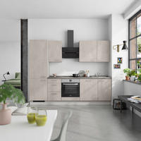 KÜCHENBLOCK Riva 270 cm  in Grau, Schieferfarben  - Schieferfarben/Edelstahlfarben, MODERN, Holzwerkstoff/Metall (270cm) - Nobilia